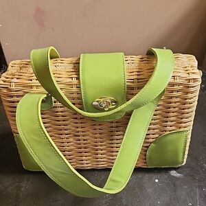 Green Woven Handbag